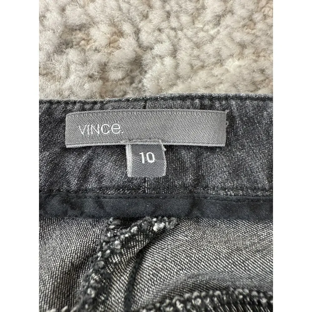 Vince Size‎ 10 Stretch Snap Button Denim Jeans Gray Flat Front Casual